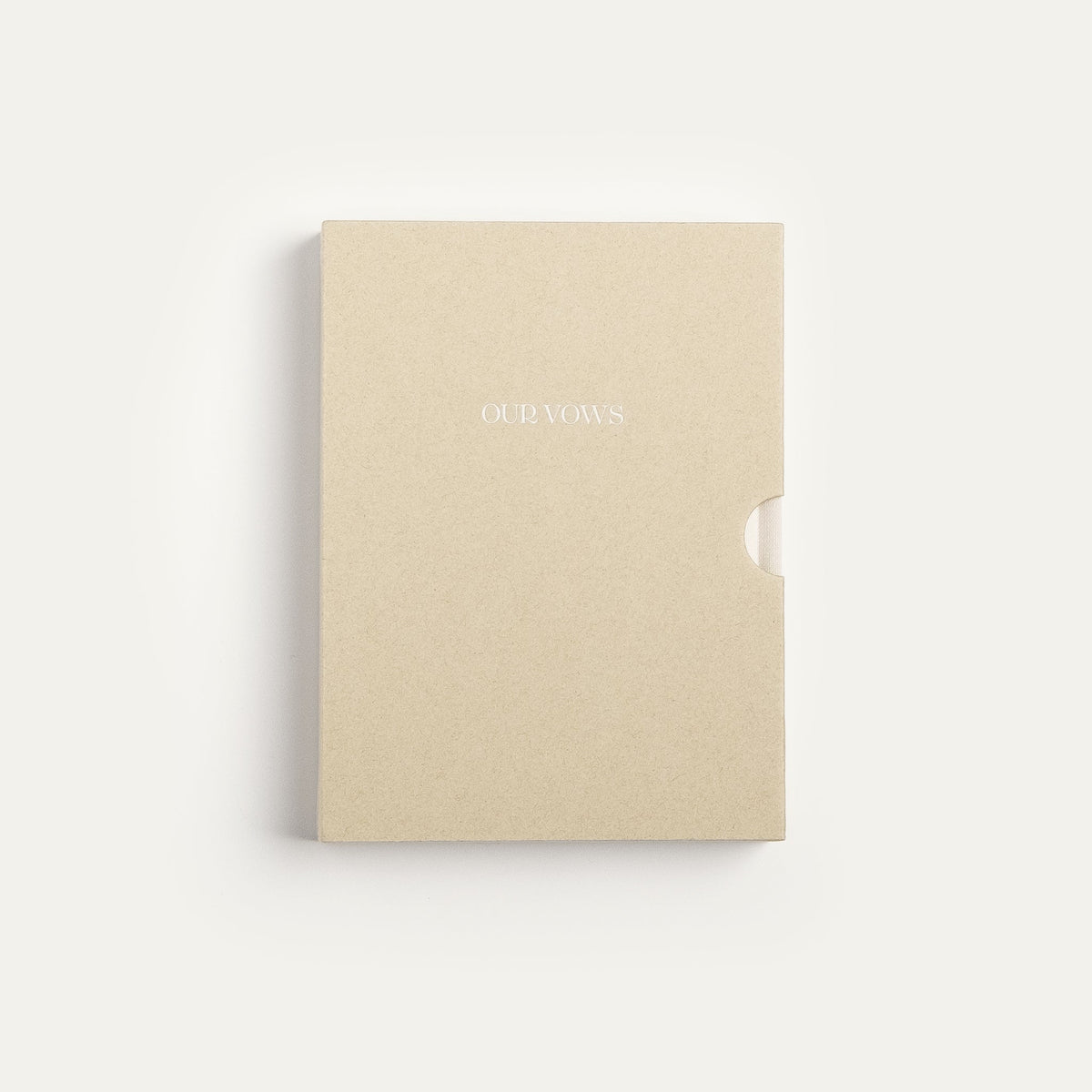 Front view of the ivory vow book keepsake box
