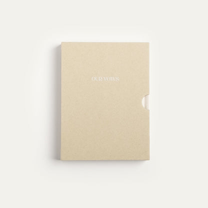Front view of the ivory vow book keepsake box